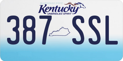 KY license plate 387SSL