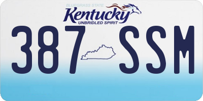 KY license plate 387SSM