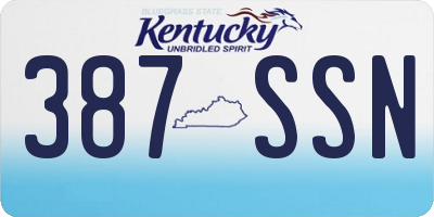 KY license plate 387SSN