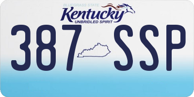 KY license plate 387SSP
