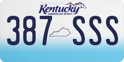 KY license plate 387SSS