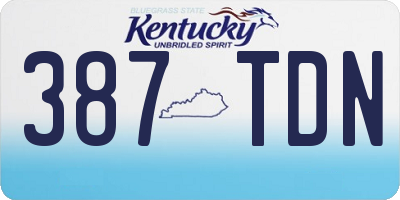 KY license plate 387TDN