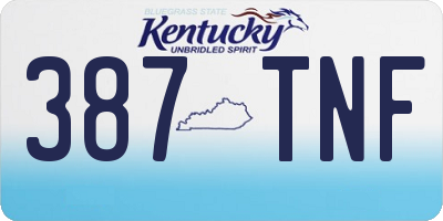 KY license plate 387TNF