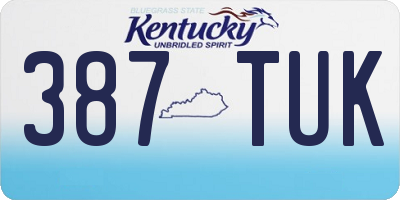 KY license plate 387TUK