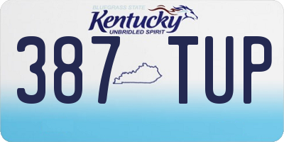 KY license plate 387TUP