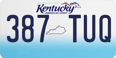 KY license plate 387TUQ