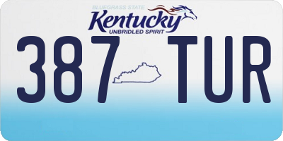 KY license plate 387TUR