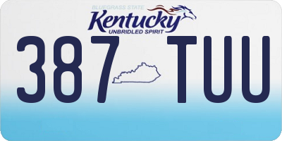 KY license plate 387TUU