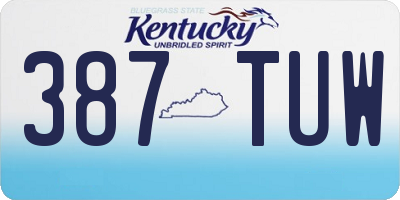 KY license plate 387TUW