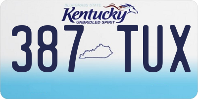 KY license plate 387TUX