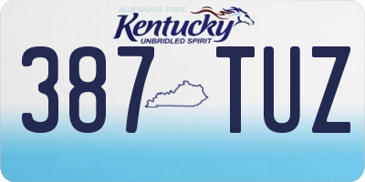 KY license plate 387TUZ