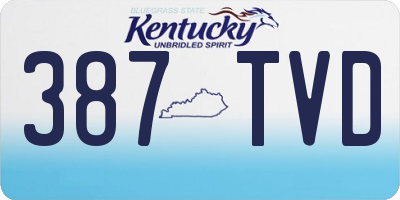 KY license plate 387TVD