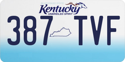 KY license plate 387TVF