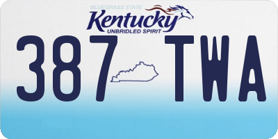KY license plate 387TWA