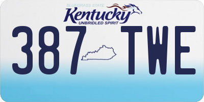 KY license plate 387TWE