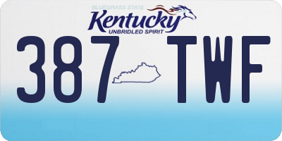 KY license plate 387TWF