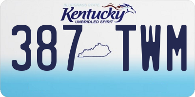 KY license plate 387TWM