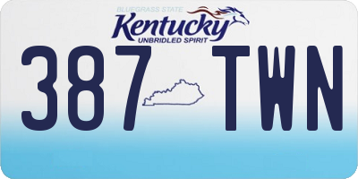 KY license plate 387TWN