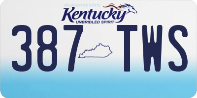 KY license plate 387TWS