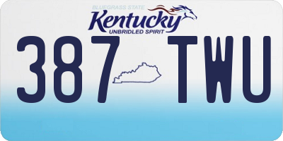 KY license plate 387TWU