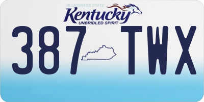 KY license plate 387TWX