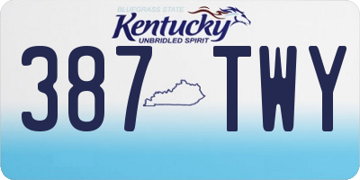 KY license plate 387TWY