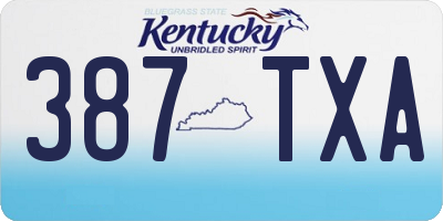 KY license plate 387TXA