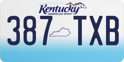 KY license plate 387TXB