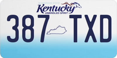 KY license plate 387TXD