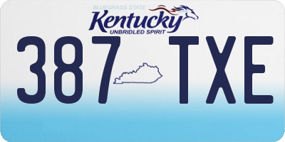 KY license plate 387TXE