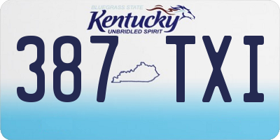 KY license plate 387TXI