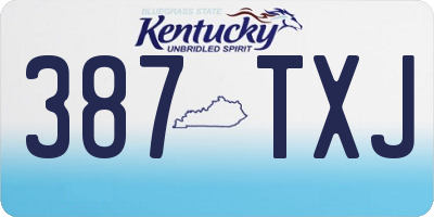 KY license plate 387TXJ