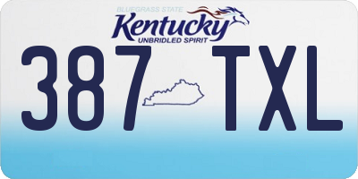 KY license plate 387TXL