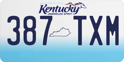 KY license plate 387TXM