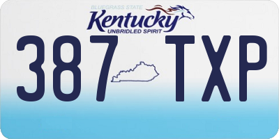 KY license plate 387TXP