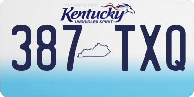 KY license plate 387TXQ