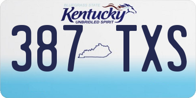 KY license plate 387TXS