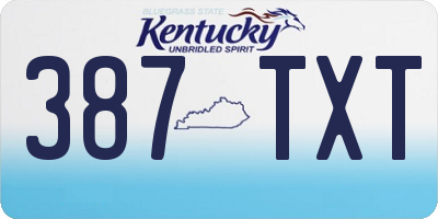 KY license plate 387TXT
