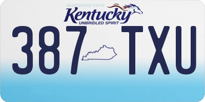 KY license plate 387TXU