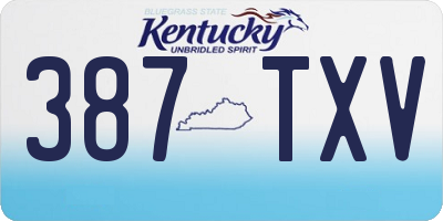 KY license plate 387TXV