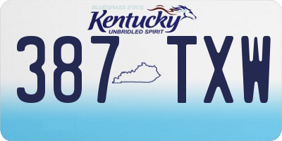 KY license plate 387TXW