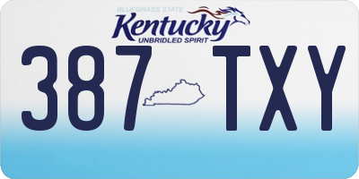 KY license plate 387TXY