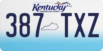 KY license plate 387TXZ