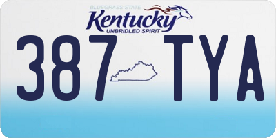 KY license plate 387TYA