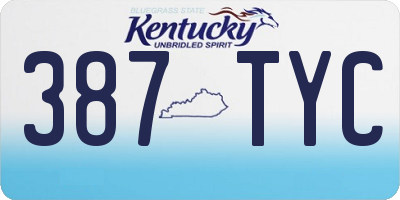 KY license plate 387TYC