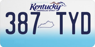 KY license plate 387TYD