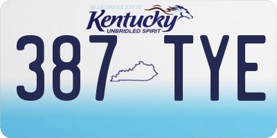 KY license plate 387TYE