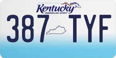 KY license plate 387TYF