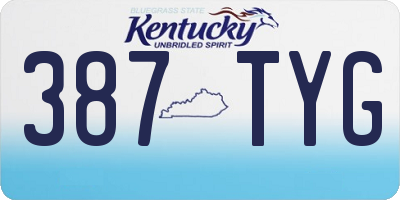 KY license plate 387TYG