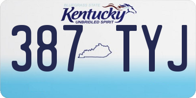 KY license plate 387TYJ